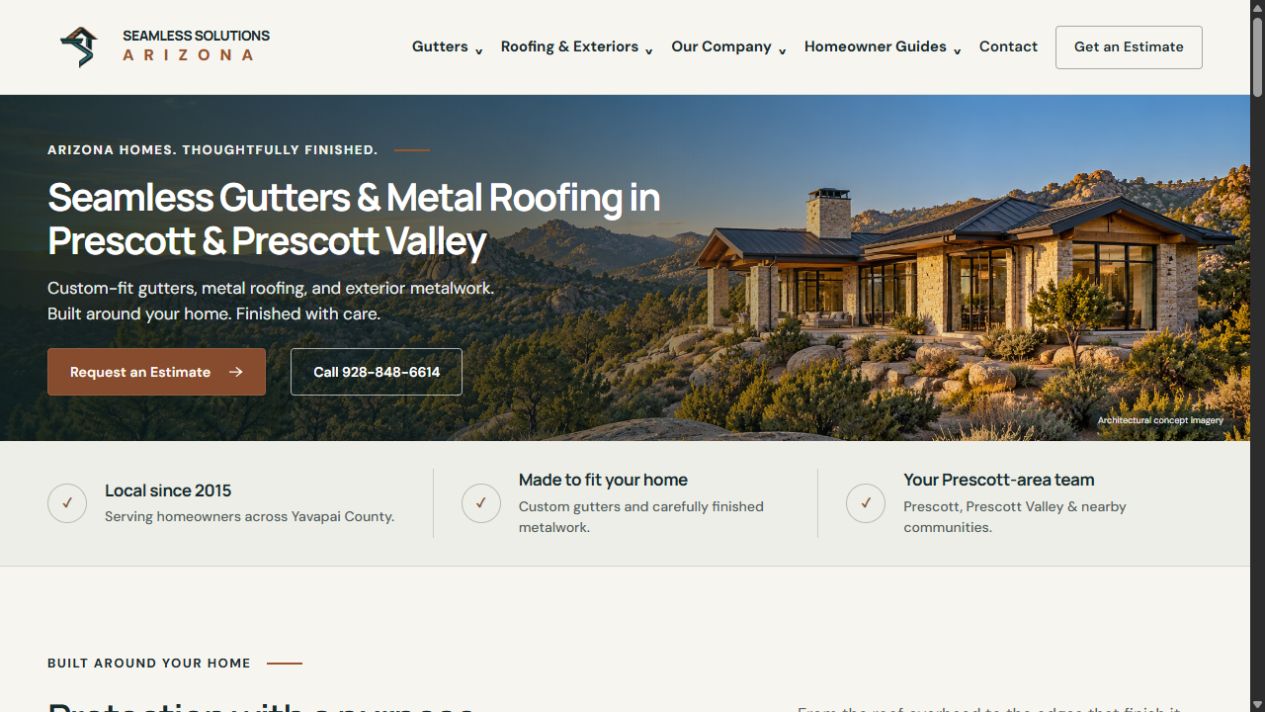 Seamless Solutions Arizona homepage